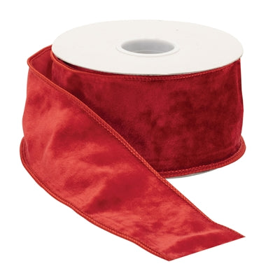 2.5” x 10 Yds. Red Wired Polyester Ribbon