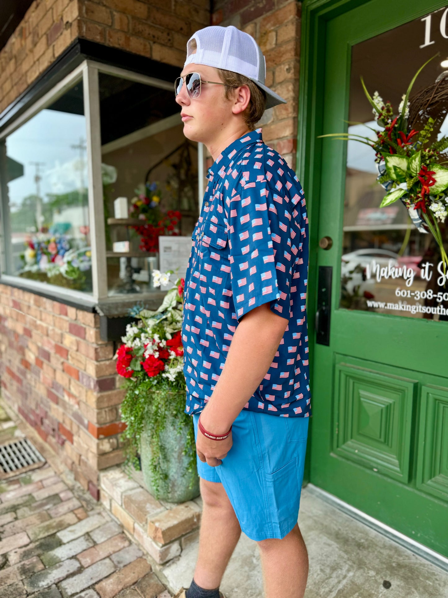 American Flag Button Down