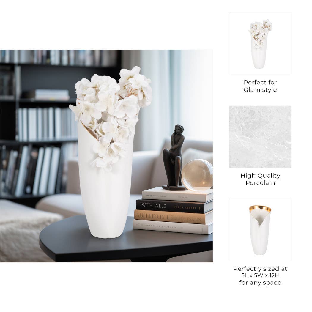 Porcelain Curved Hollis Vase