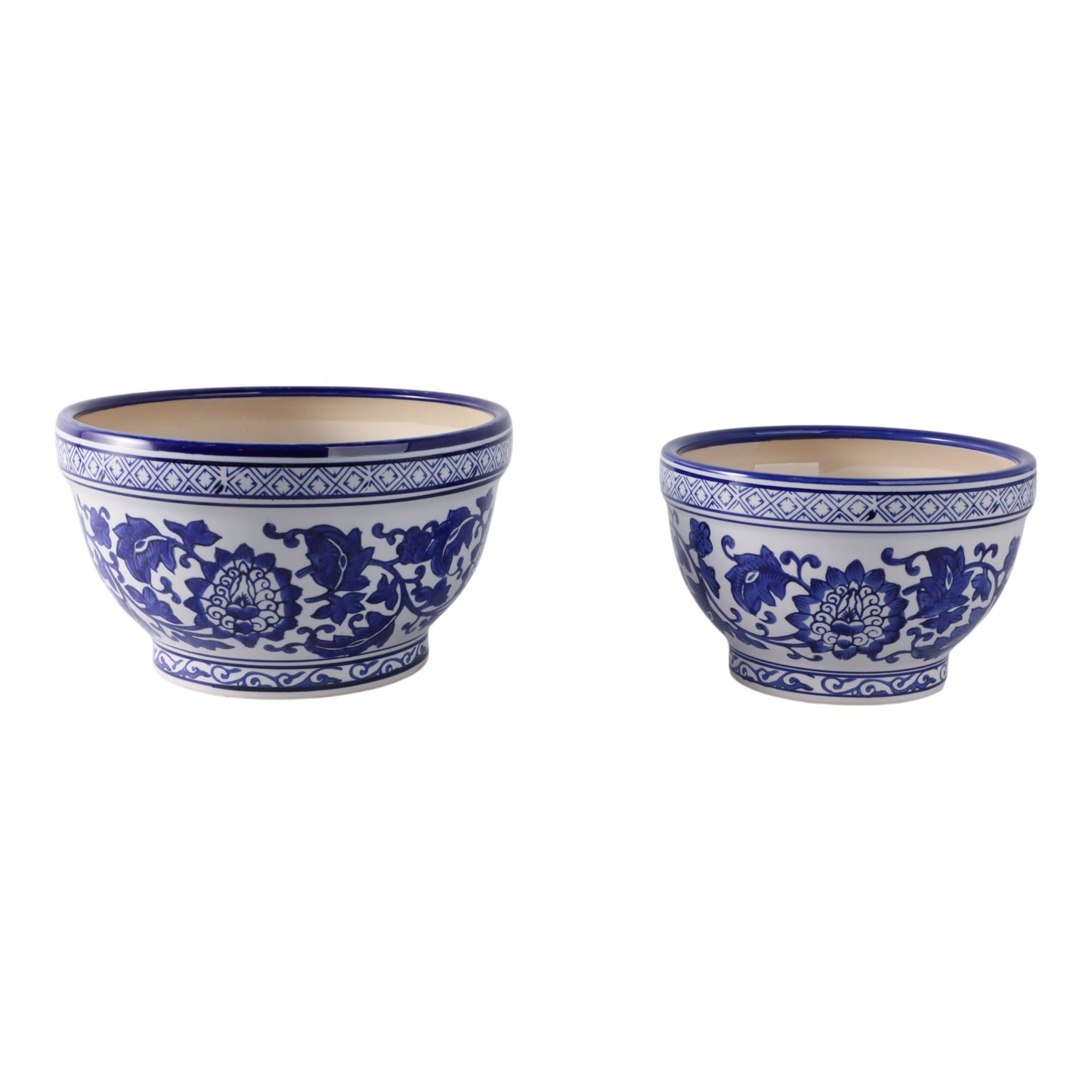 Ceramic Chinoiserie Planters- 2 Sizes