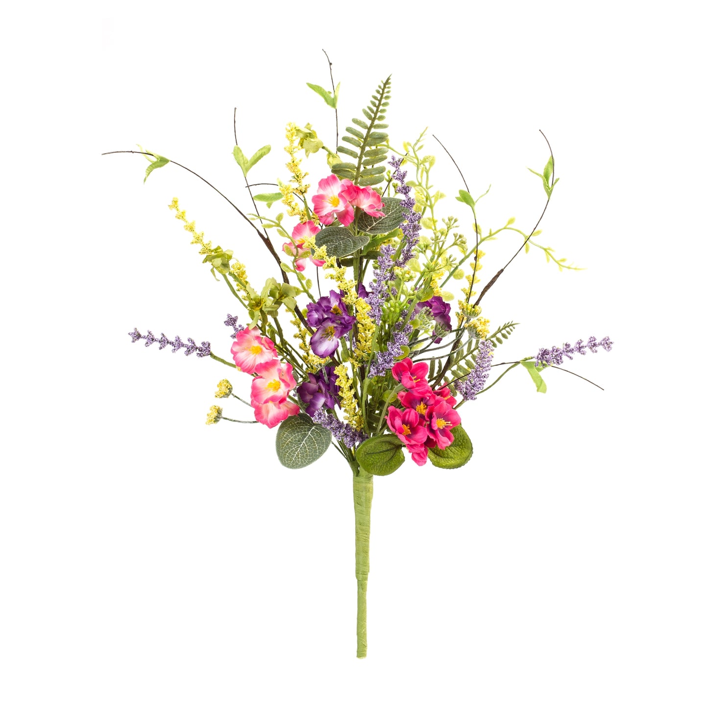 MIXED FLORAL BUSH 21”H POLYESTER/PLASTIC