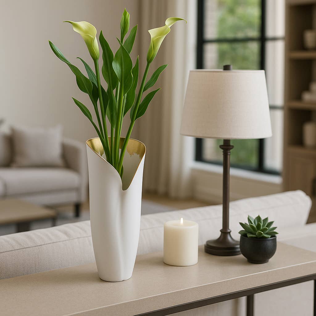 Porcelain Curved Hollis Vase
