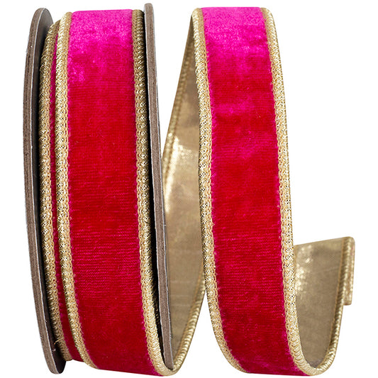 Fuchsia Velvet Plush Wired Edge Ribbon (Copy 2)
