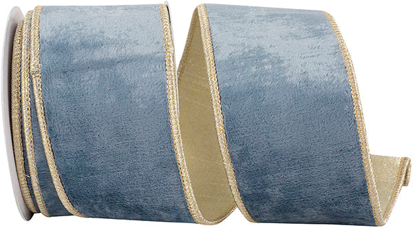 French Blue Velvet 2.5” Wired Edge Ribbon (Copy)