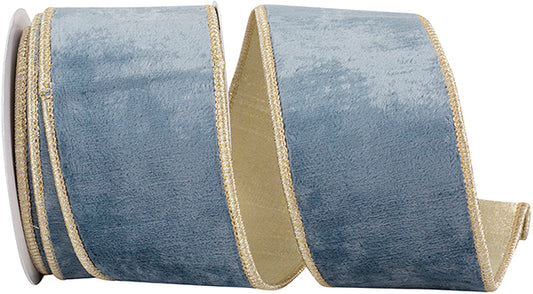 French Blue Velvet 2.5” Wired Edge Ribbon (Copy)