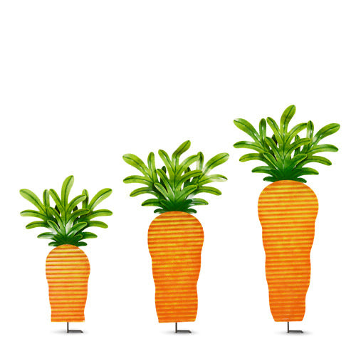 Metal Carrot Stakes, Set of 3