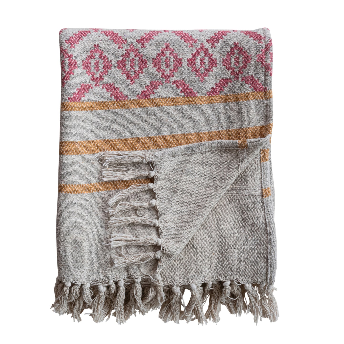 Cotton Blend Jacquard Throw