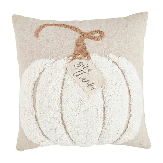 White Tufted Pumpkin Pillow