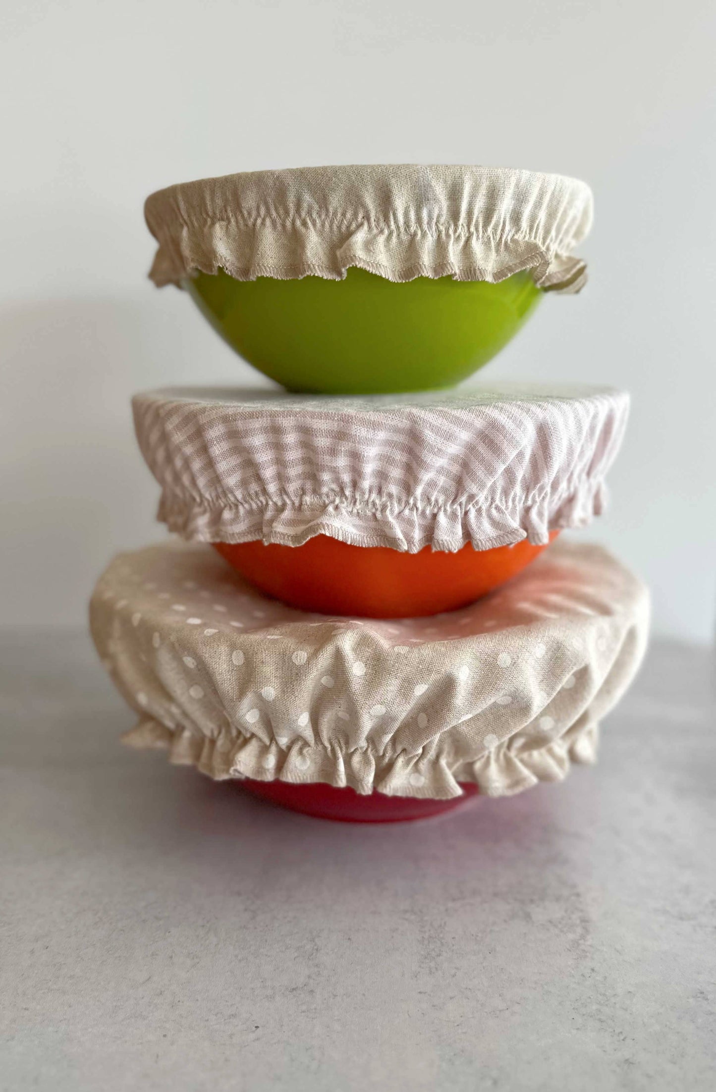 Everyday Reusable Fabric Bowl Covers- Tan