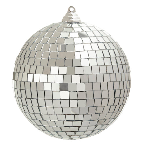 8" SILVER DISCO BALL ORNAMENT