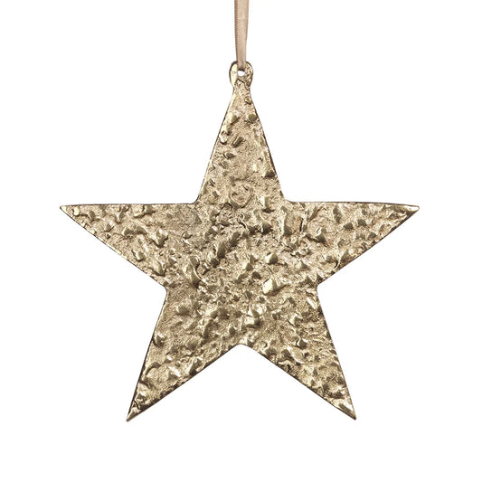 Raw Aluminum Star Ornament - Gold