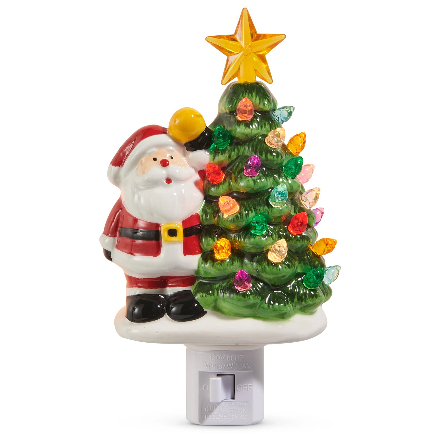 6.5" Santa With Tree Night Light