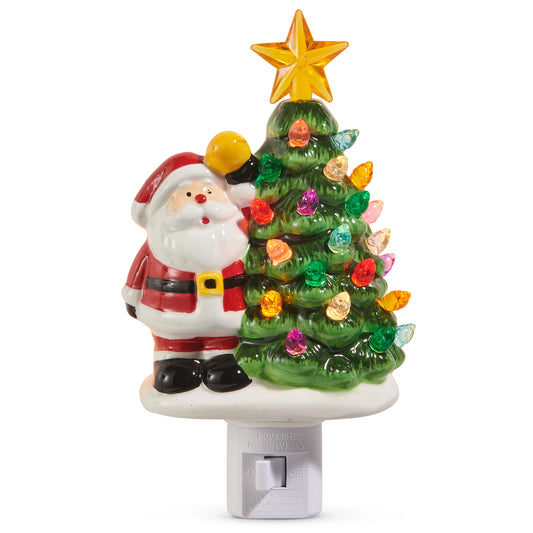 6.5" Santa With Tree Night Light