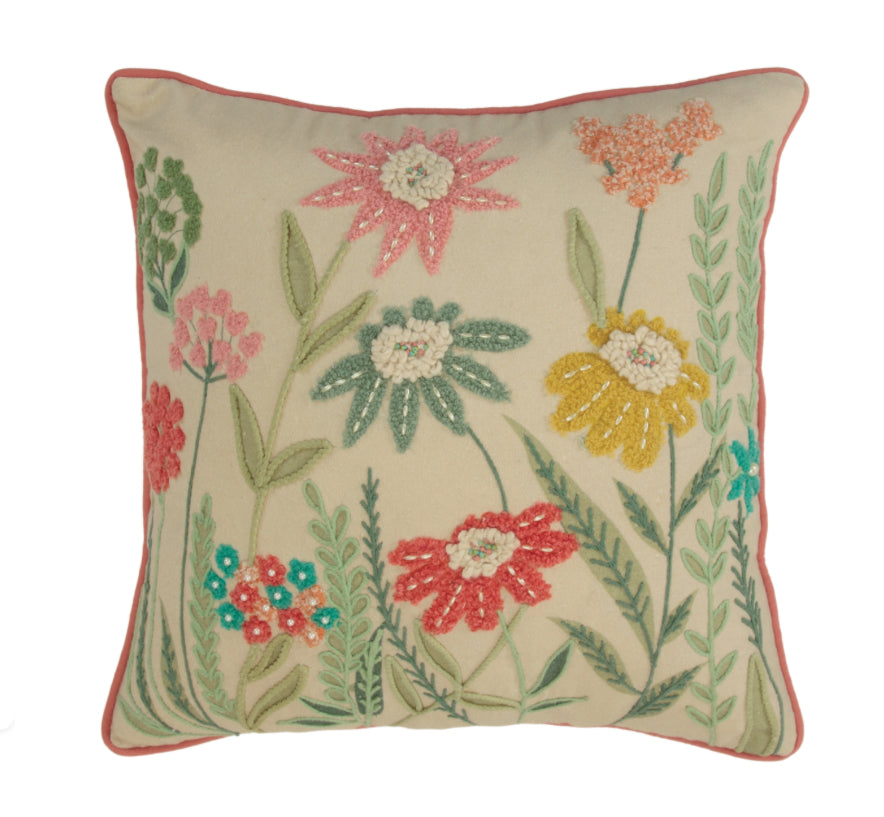 Floral Pillow 16”SQ Cotton