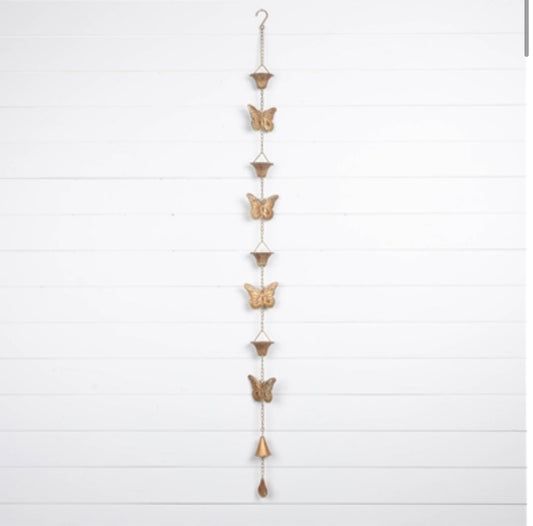 BUTTERFLY RAIN CHAIN 61.5"L IRON