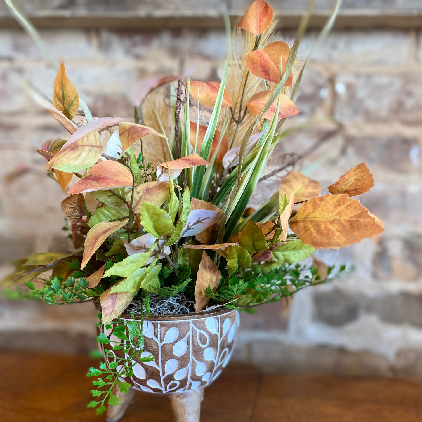 Neutral Fall Resin Planter