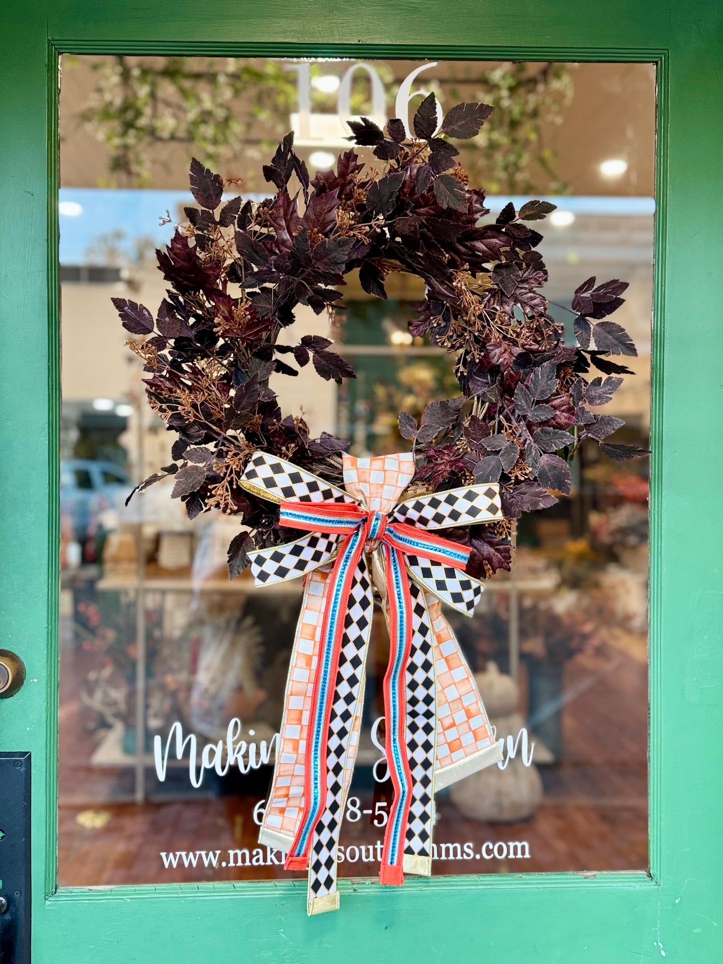 Orange Check Bow Sash
