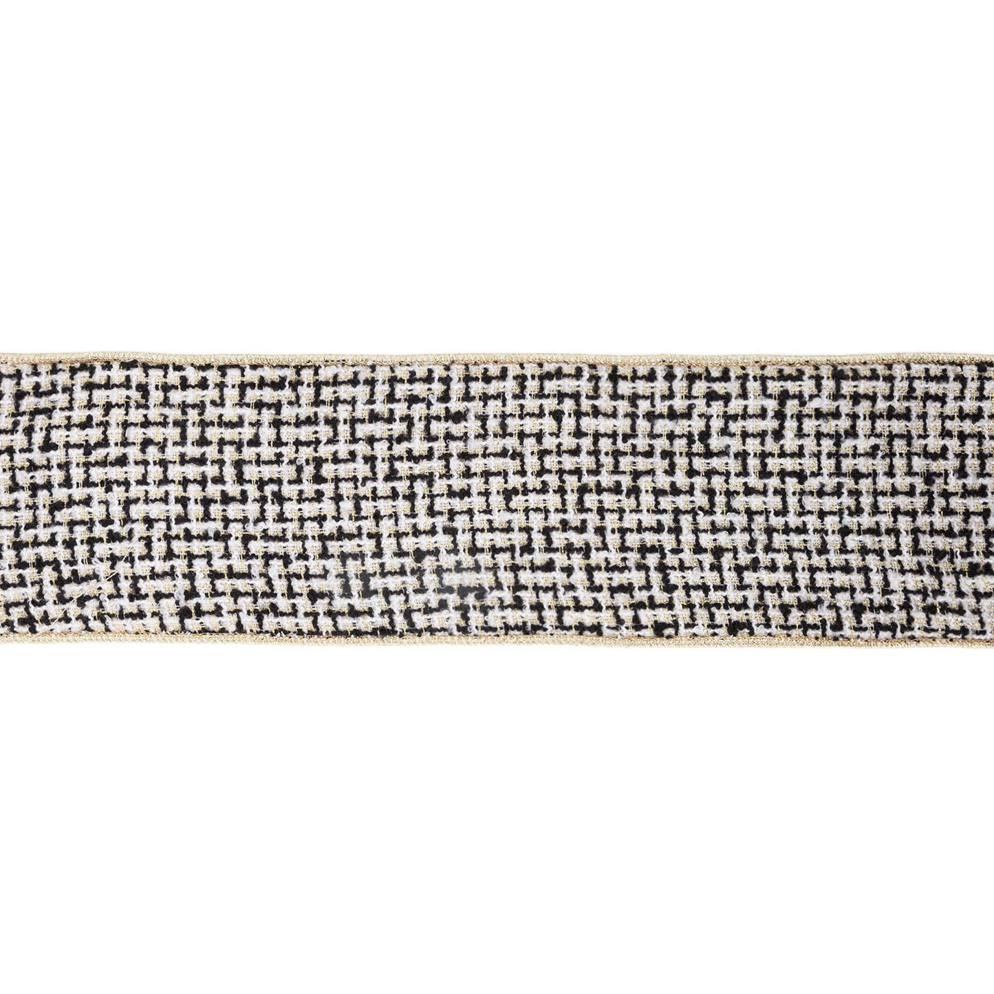 4" Wired Jacquard Tweed Gold Dupioni Backing 10yd