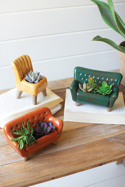 Ceramic Sofa and Chair Planters