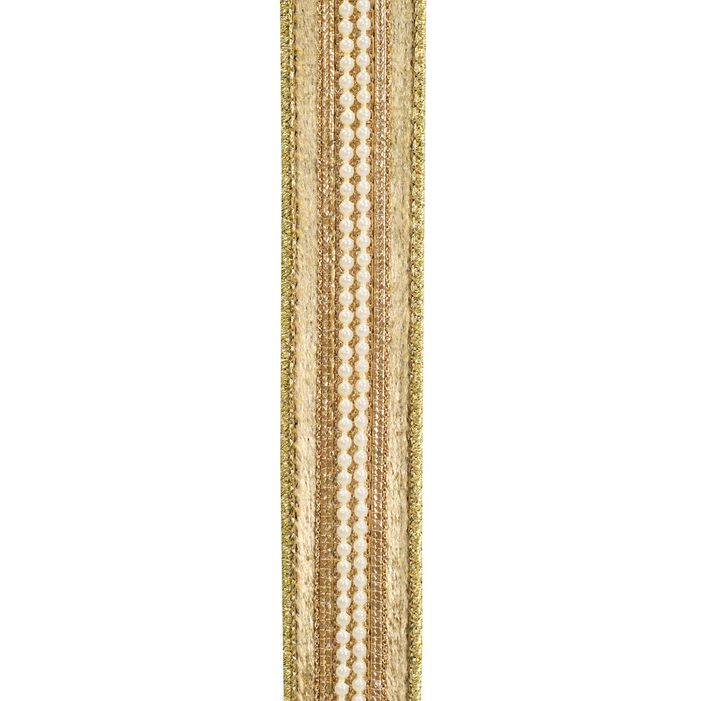 Gold Velvet Trim Accent Wired Edge Ribbon (Copy)