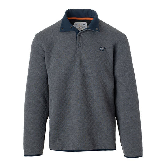 Quilted Quarter Button Pullover- Youth