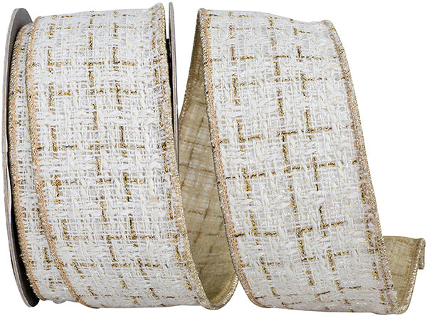 Weave Sparkle Fused Wired Edge Ribbon