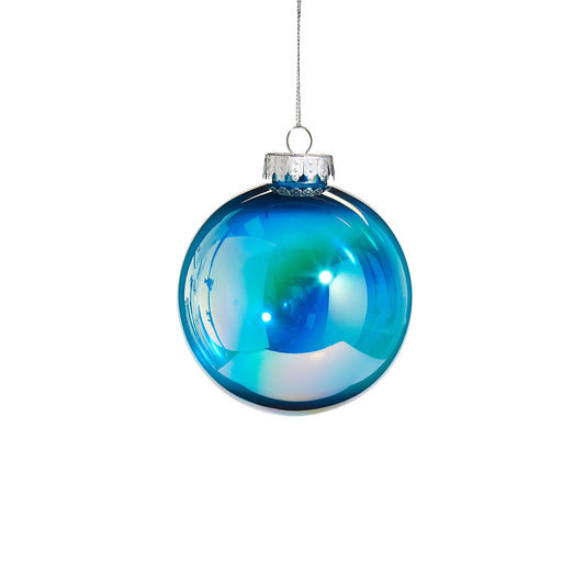 4" Bright Blue Seamless Iridescent Ball
