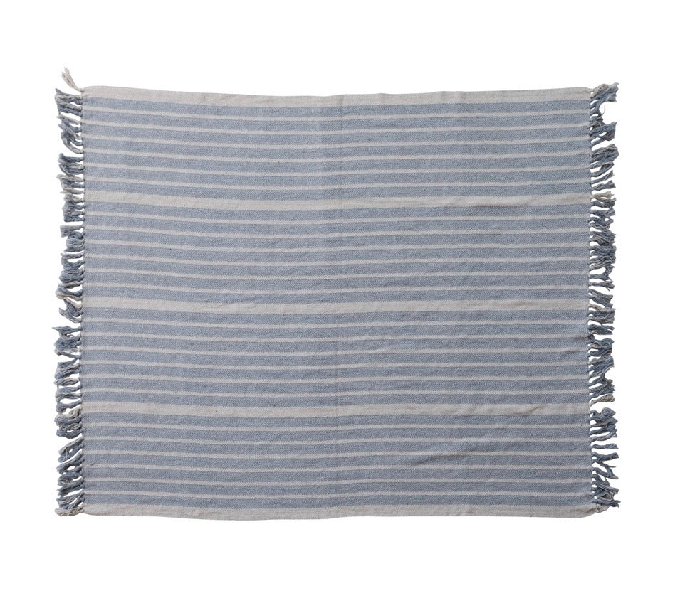 Woven Recycled Cotton Blend Throw