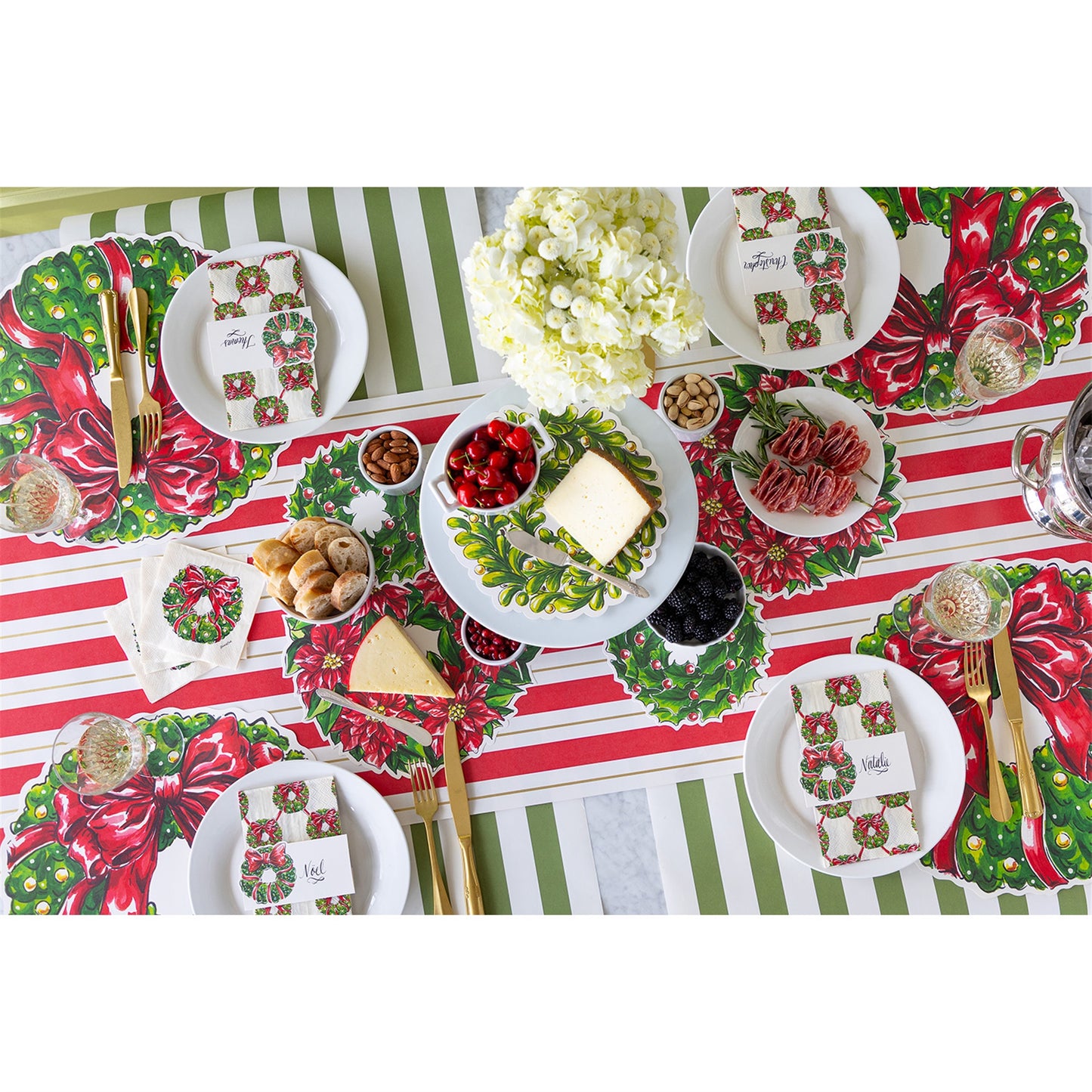 Holiday Wreath Serving Papers - Pack of 12