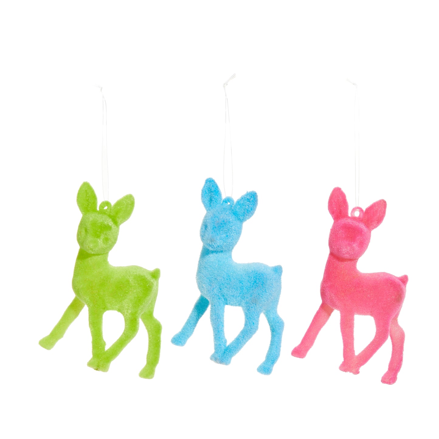 4" Flocked Deer Ornament