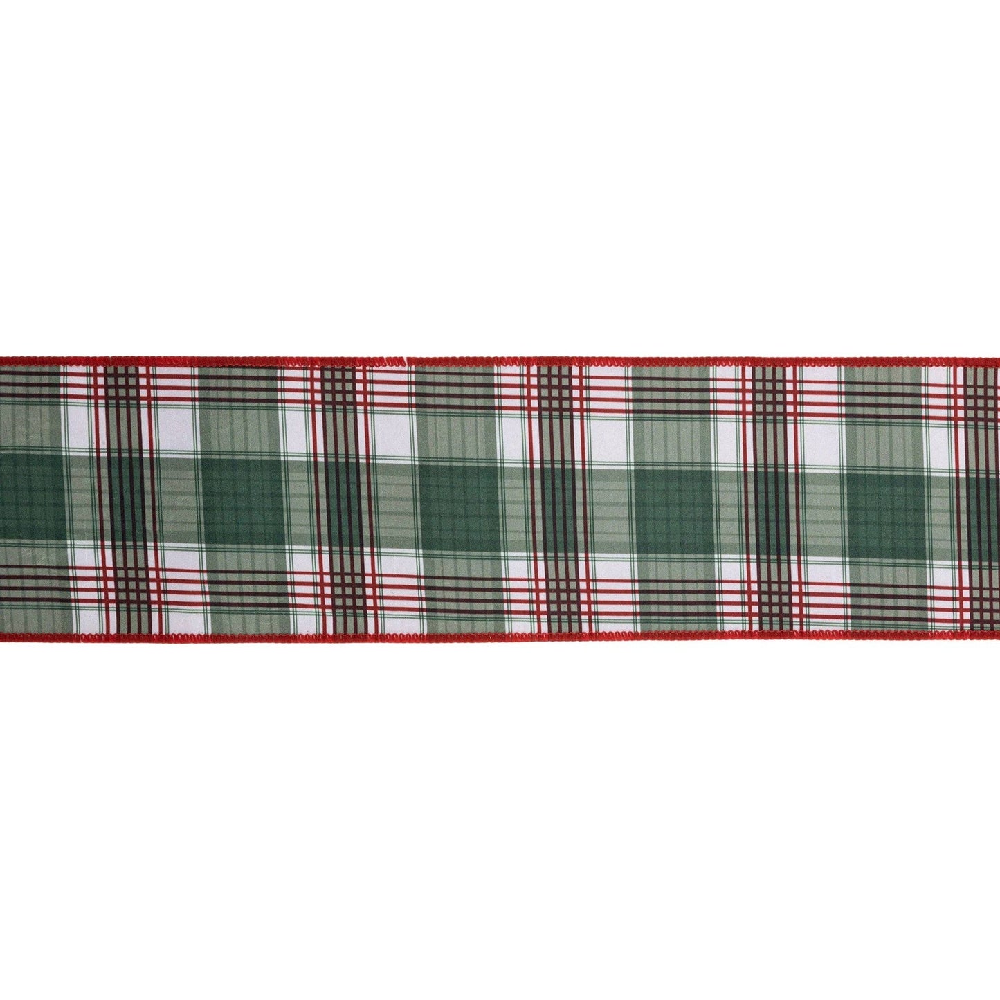 Wired Reversible Dupioni Red/Green Plaid 10 Yard Roll