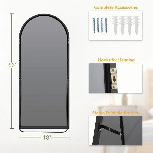 MELOMOIR Arched Full Length Mirror, Black