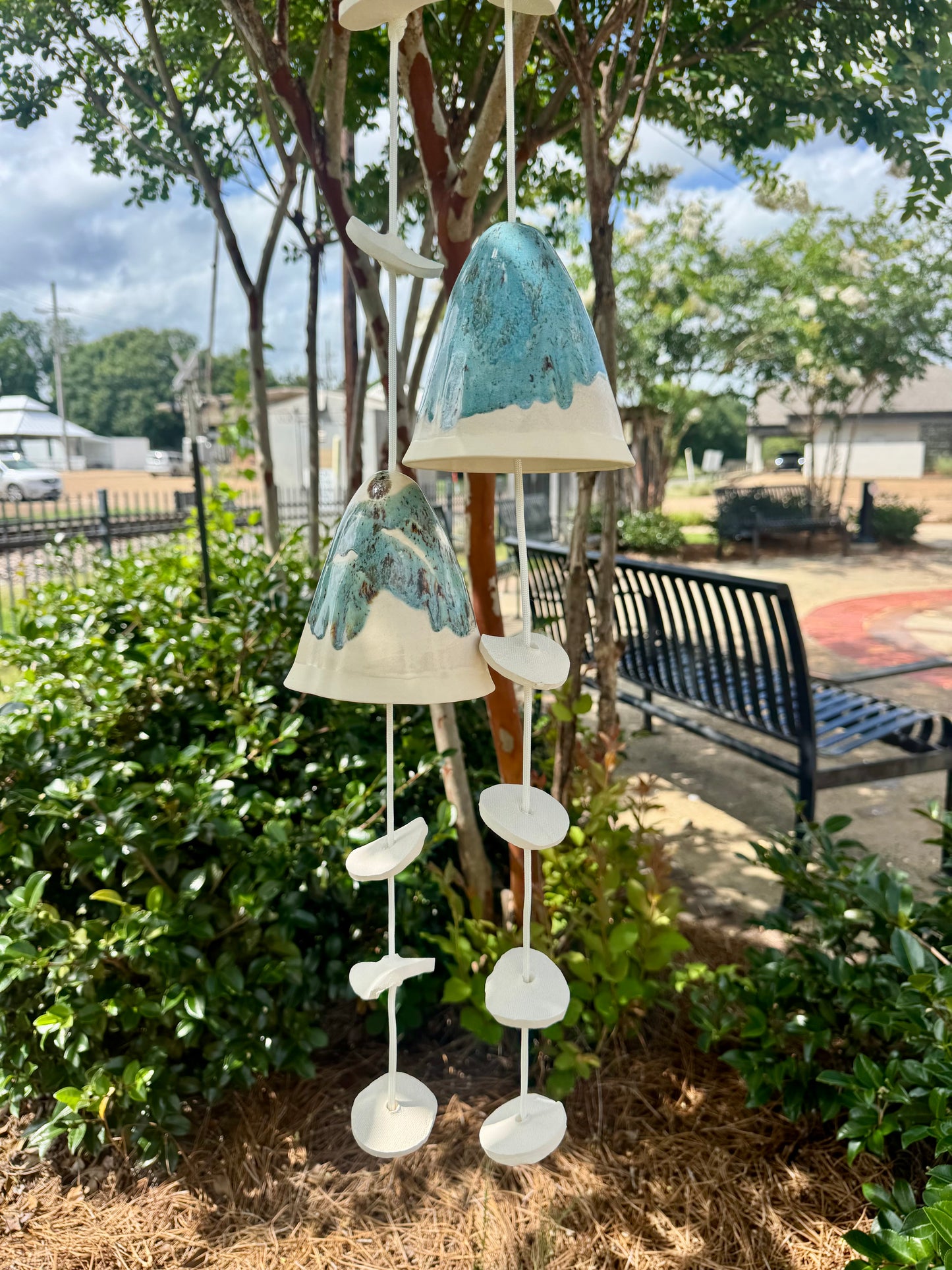 Pottery Wind Chime- Double Strand Mushroom (LOCAL PICKUP ONLY)