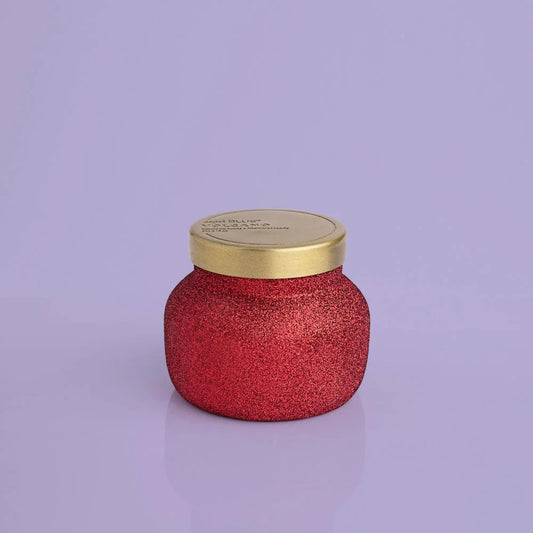 Volcano Glam Red Glitter Candle, 8 oz.