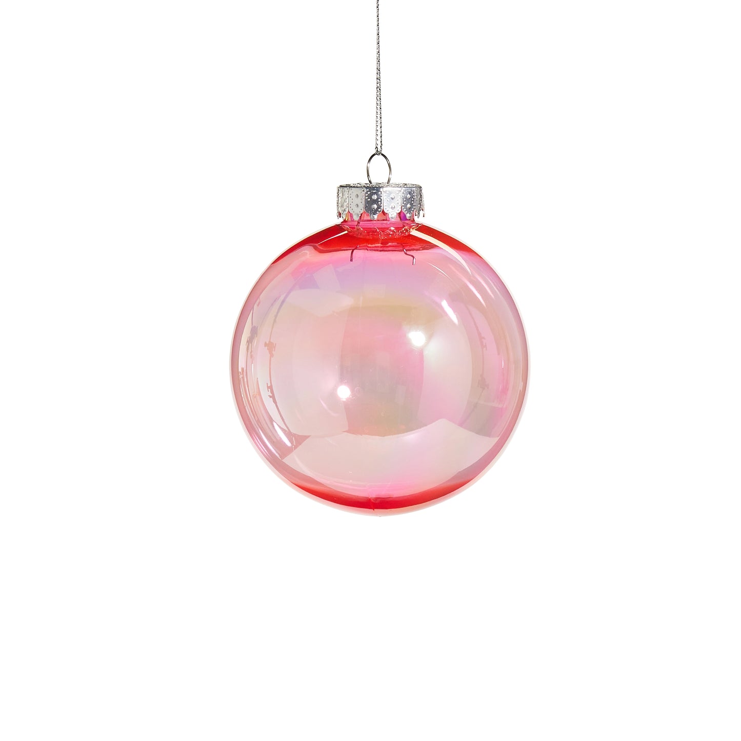 4" Bright Pink Seamless Iridescent Ball