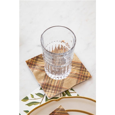 Autumn Plaid Cocktail Napkin