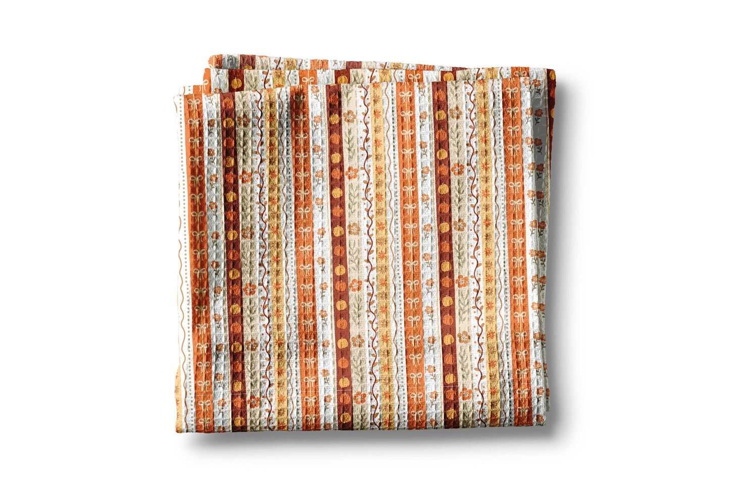 Fall Floral Stripe Kitchen Towel