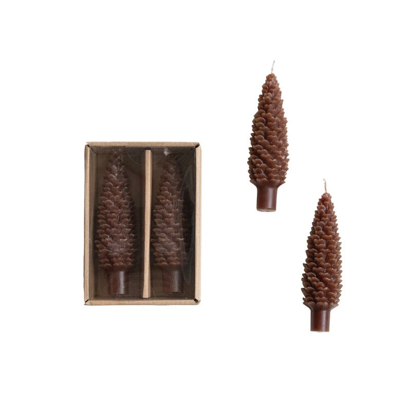 Unscented Pinecone Taper Candles