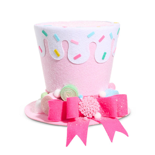 11" Pink Sprinkles Top Hat