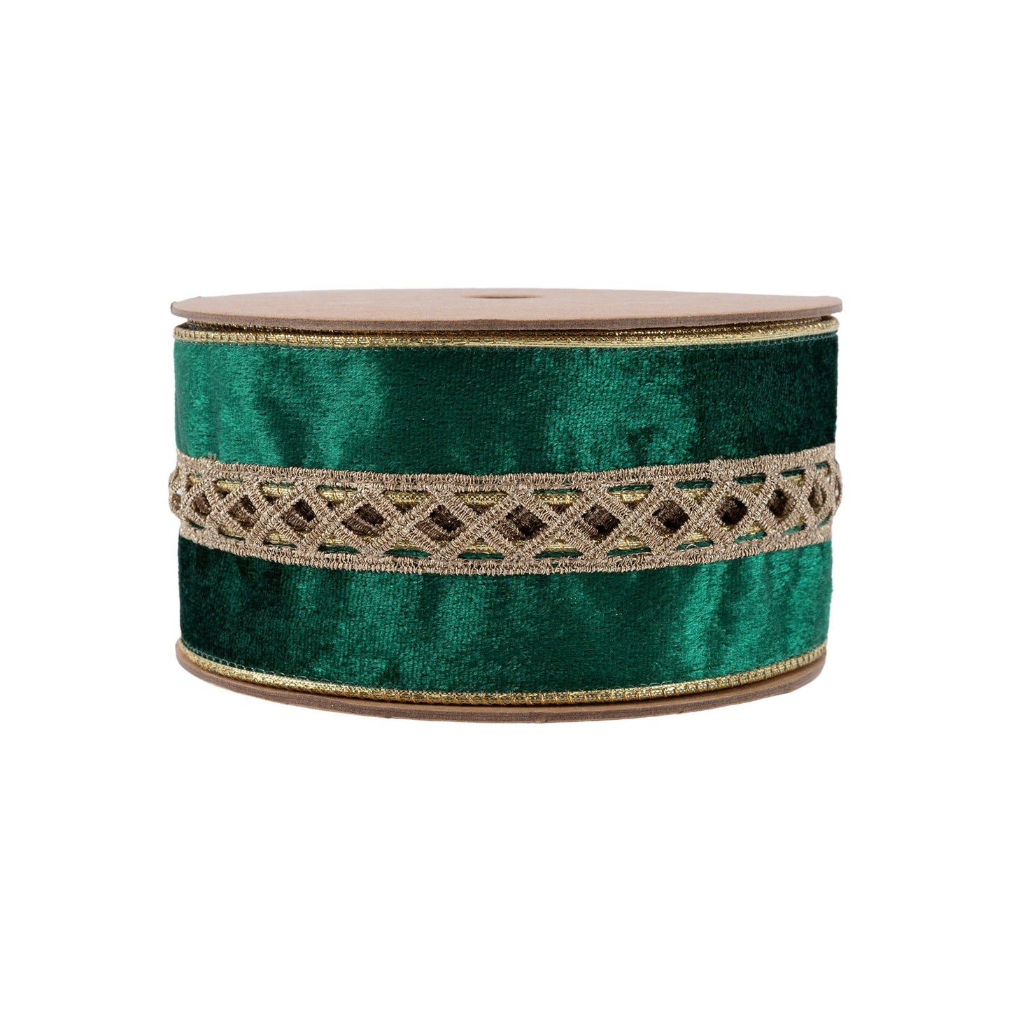 Wired Velvet Criss-Cross Jeweled Ribbon 10yd Roll