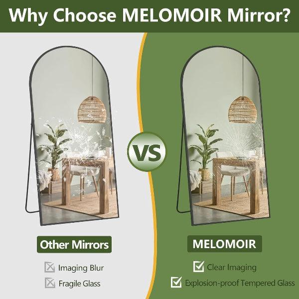 MELOMOIR Arched Full Length Mirror, Black