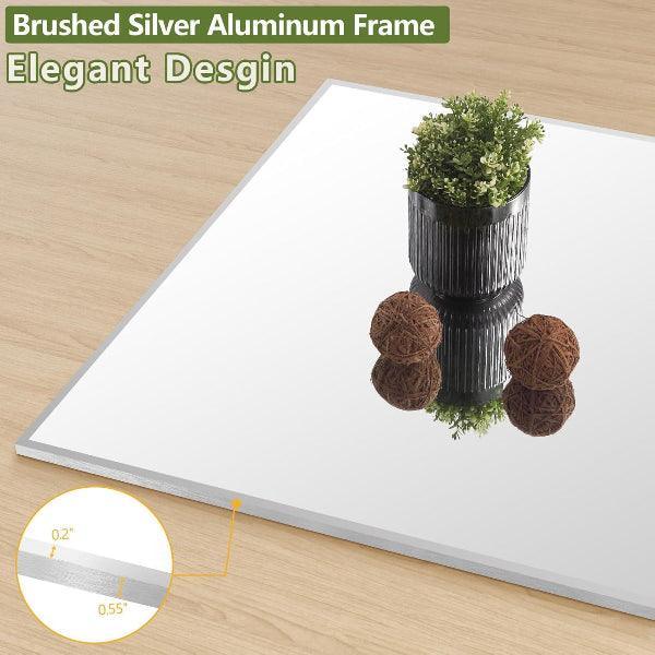 Oversized Floor Mirror- Silver with Tempered Glass