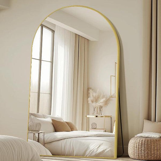 Arched Full Length Mirror- Gold Mirror with Tempered Glass