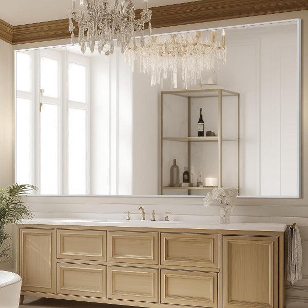 Oversized Floor Mirror- Silver with Tempered Glass