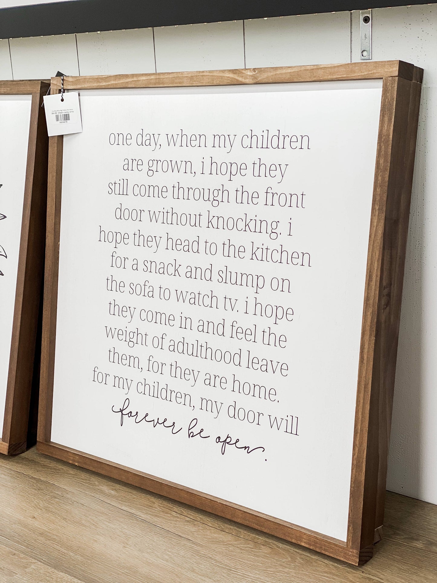 One Day When My Children | Mother's Day Gift: White / Dark Walnut / 13x13"