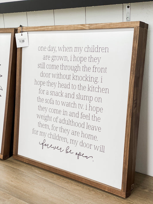 One Day When My Children | Mother's Day Gift: White / Dark Walnut / 13x13"