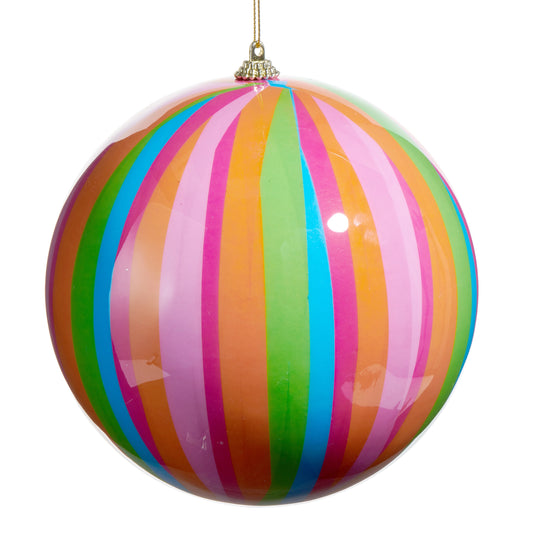 6" Stripe Ball Ornament