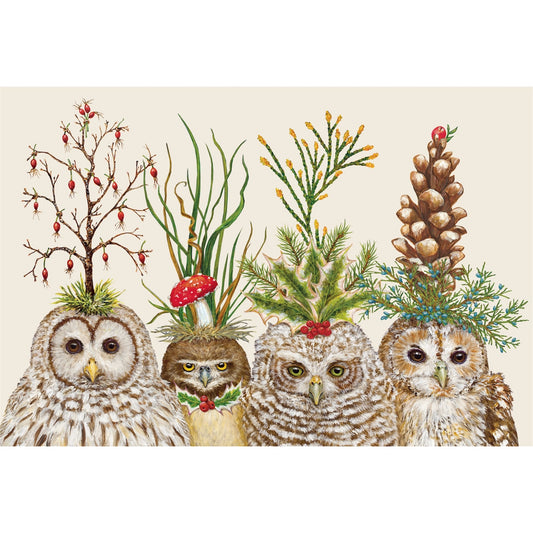FESTIVE LITTLE OWLS PLACEMAT - PAD OF 20 SHEETS