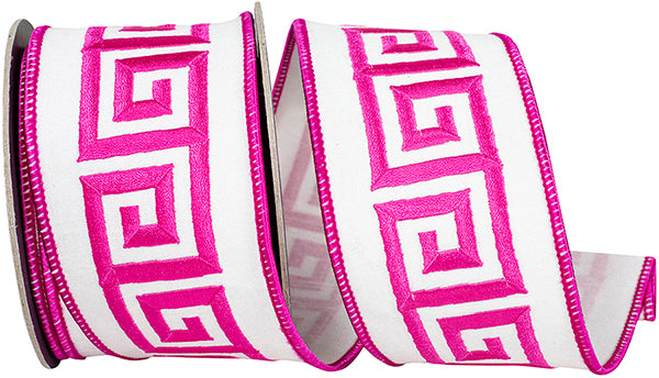 Grecian Key Embroidery Wired Edge Ribbon (Copy 3)