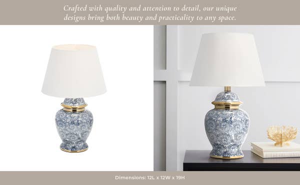 Ceramic Chinoiserie Table Lamp
